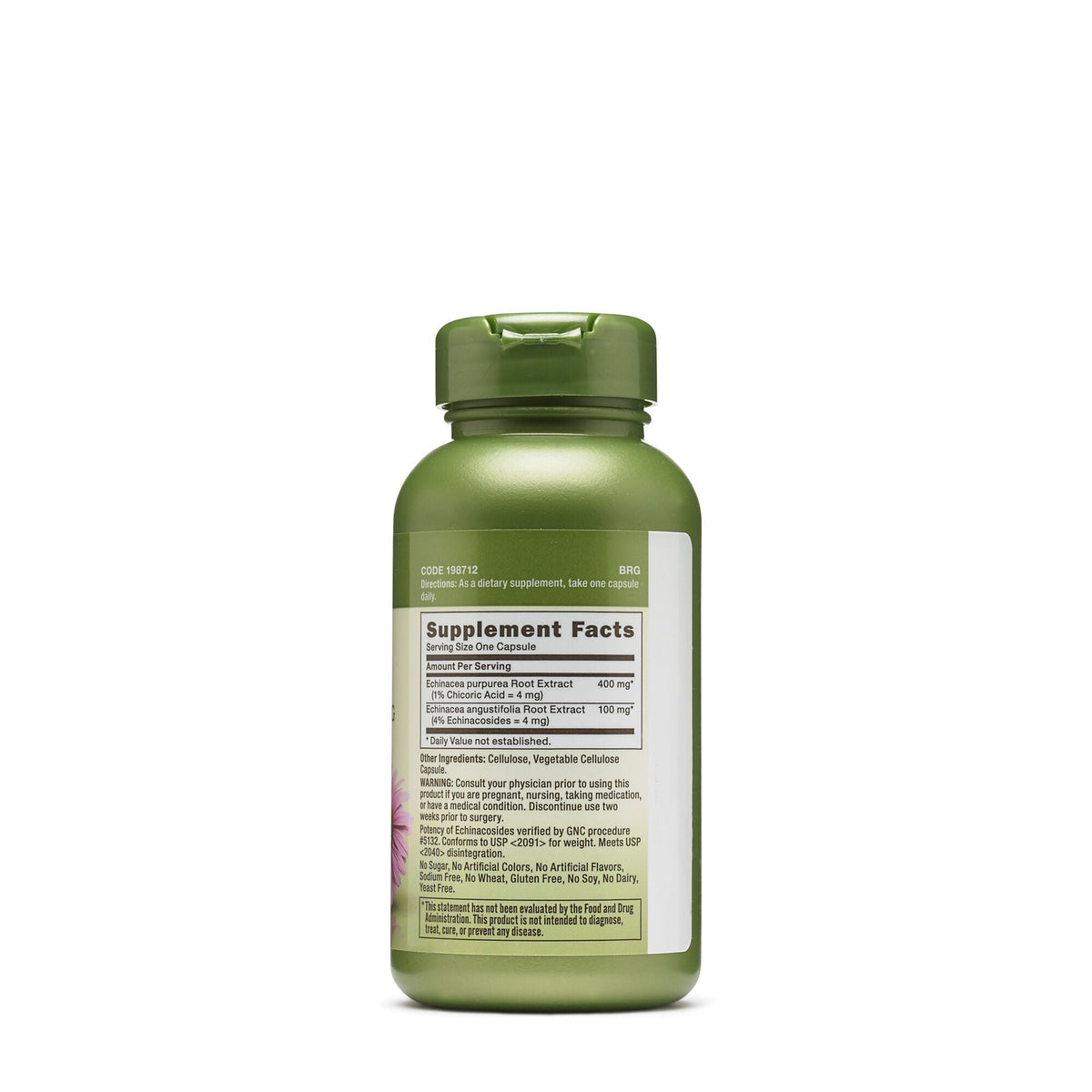 GNC Herbal Plus Echinacea Extract 500mg, 100 Capsules