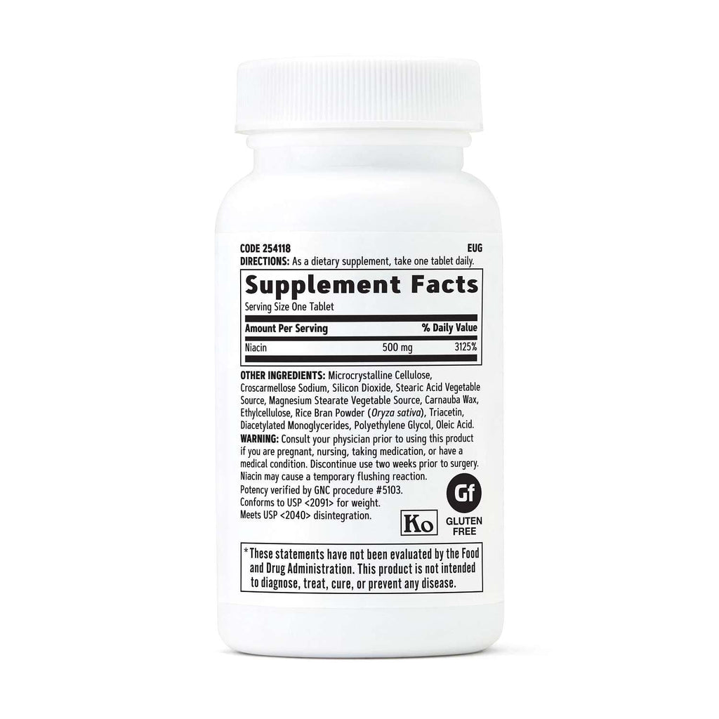 GNC Niacin 500 mg – 100 Vegetarian Tablets