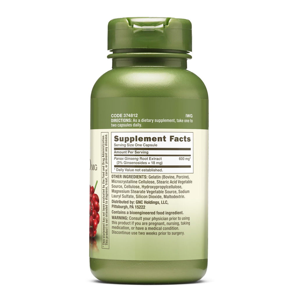 GNC Herbal Plus Panax Ginseng 600 mg – 100 Capsules