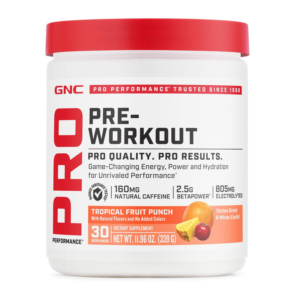 GNC Pro Performance Pre-Workout, Tropical Fruit Punch, 30 Servings