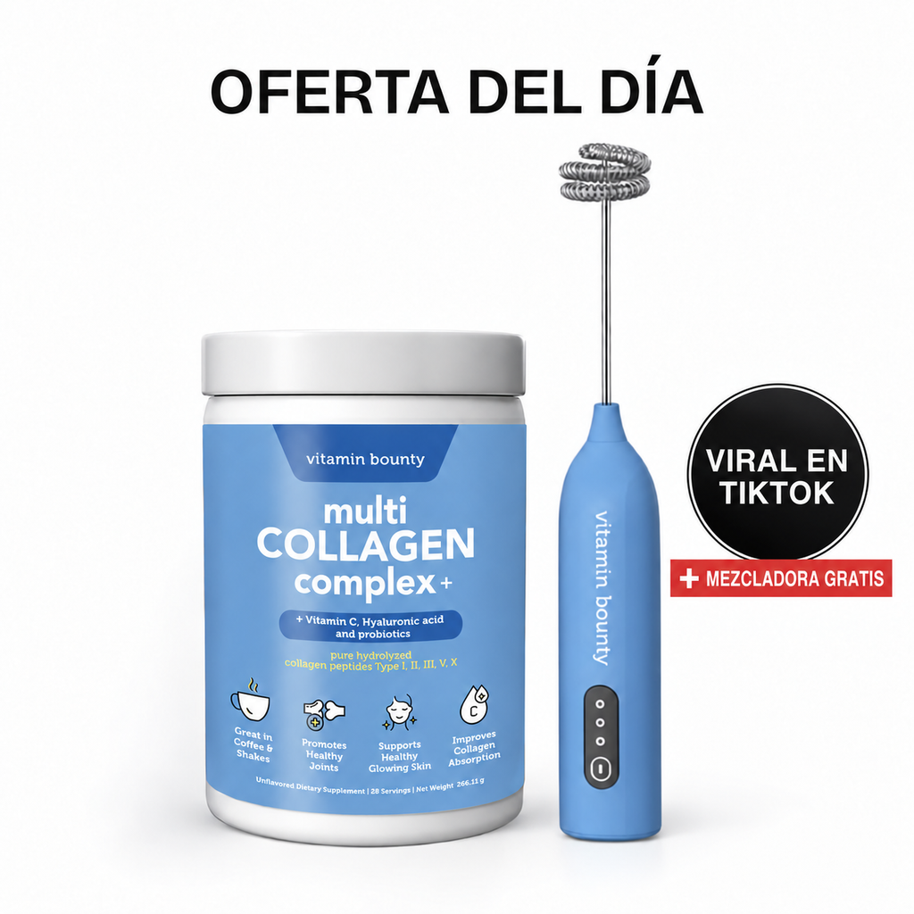 Colágeno Hidrolizado 5 en 1 con Ácido Hialurónico, Vitamina C y Probióticos