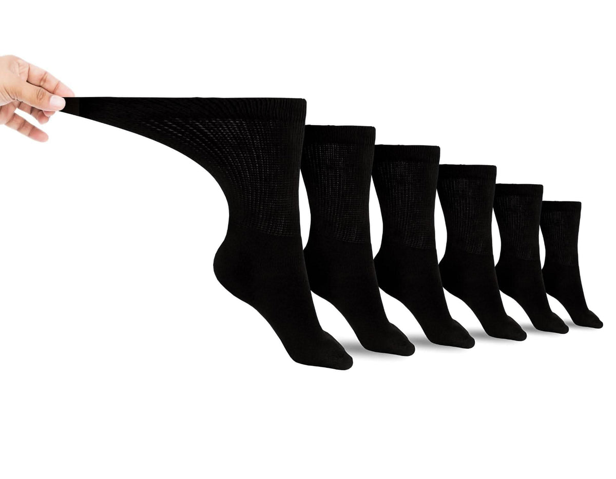 Men's Cotton Diabetic Crew Socks (6 Pair)