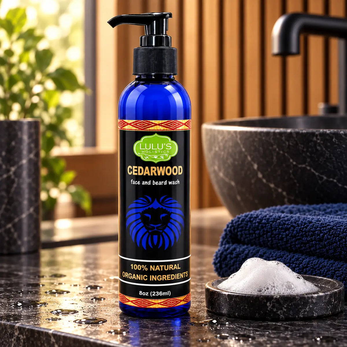 Lulu's Holistics Cedarwood Face & Beard Soothing Conditioning Wash (8oz)