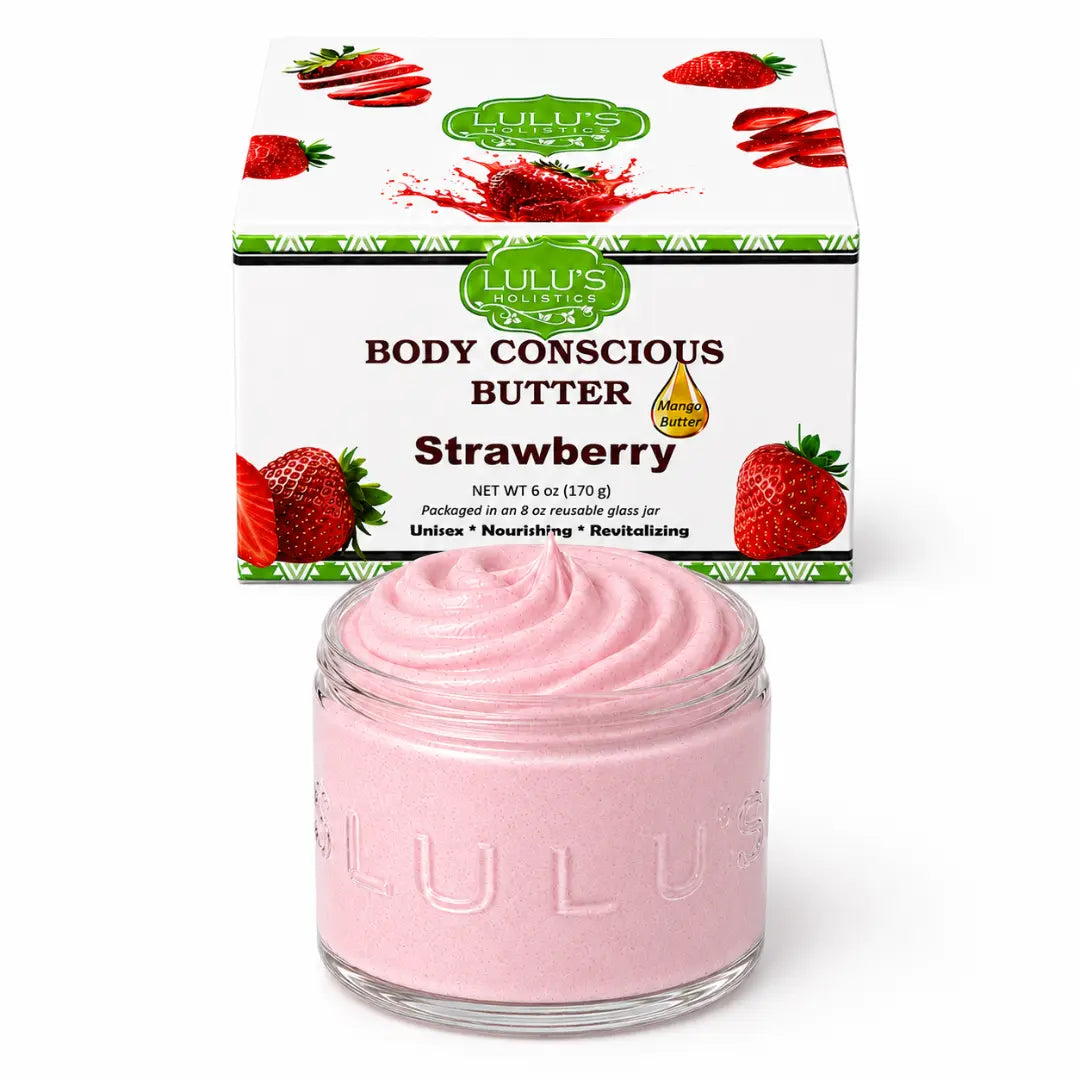 Lulu's Holistics Strawberry & Dragon Fruit Whipped Mango Body Butter – Gentle Exfoliation & Deep Moisture