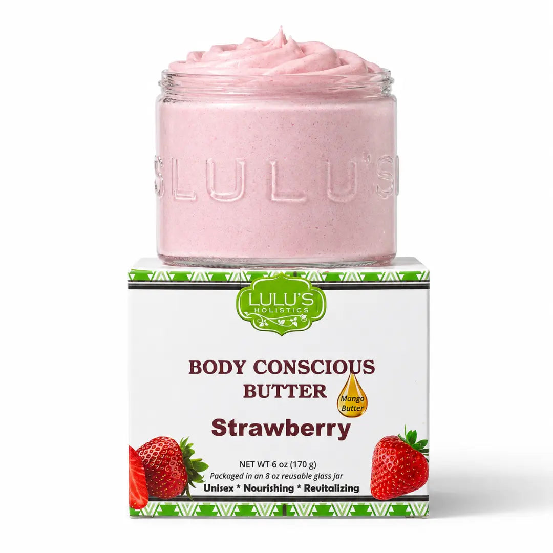 Lulu's Holistics Strawberry & Dragon Fruit Whipped Mango Body Butter – Gentle Exfoliation & Deep Moisture