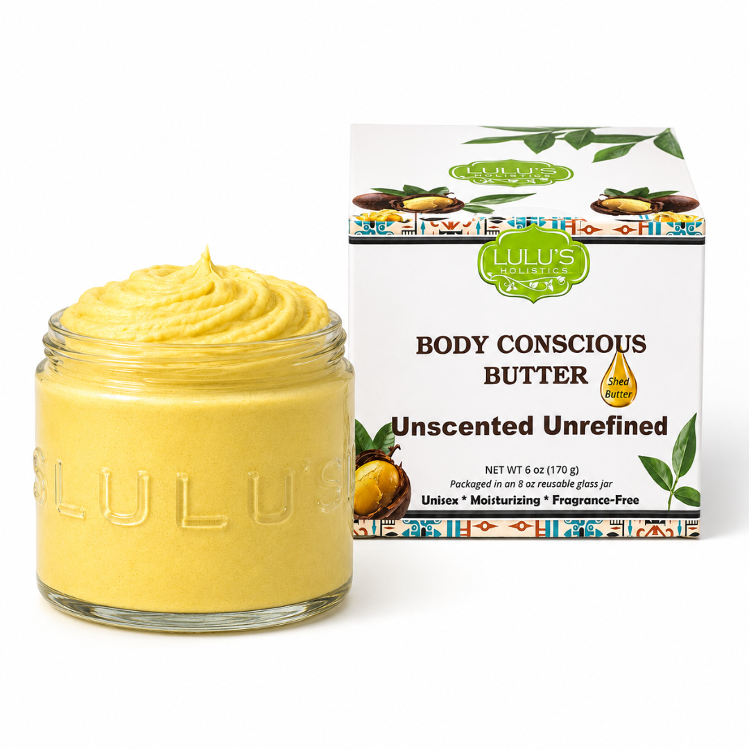Lulu's Holistics Unrefined Unscented Whipped Body Butter – Pure, Balanced Moisture