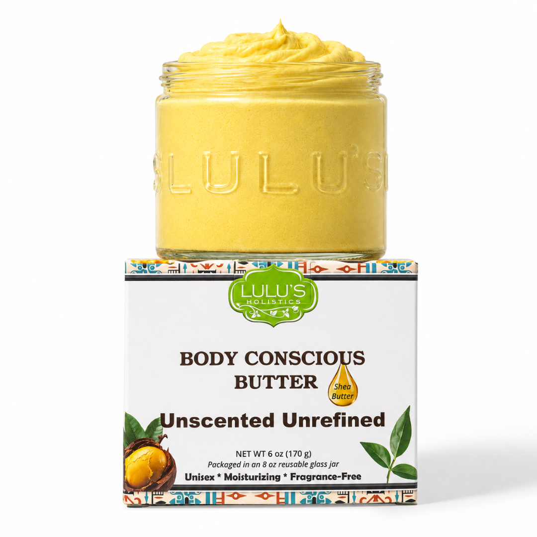 Lulu's Holistics Unrefined Unscented Whipped Body Butter – Pure, Balanced Moisture