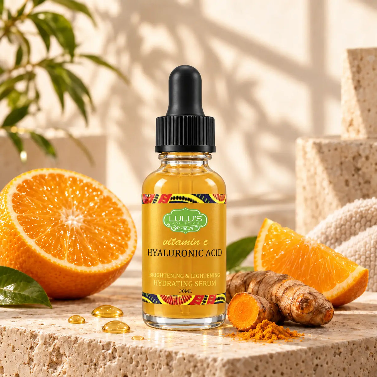 Lulu's Holistics Vitamin C & Turmeric Hyaluronic Acid Brightening Radiance Serum (30ml)