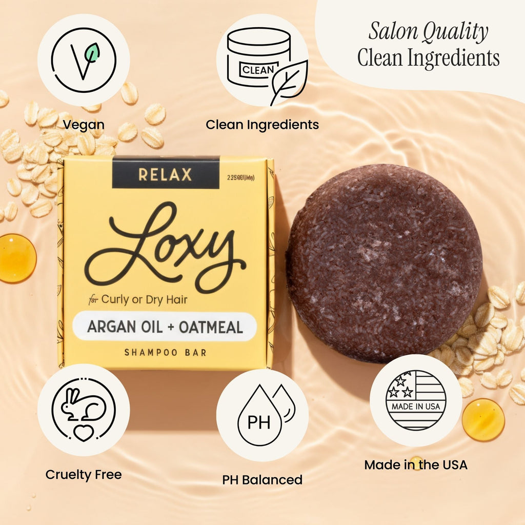 RELAX: Shampoo Bar for dry, frizzy or curly hair with Argan Oil & Oatmeal