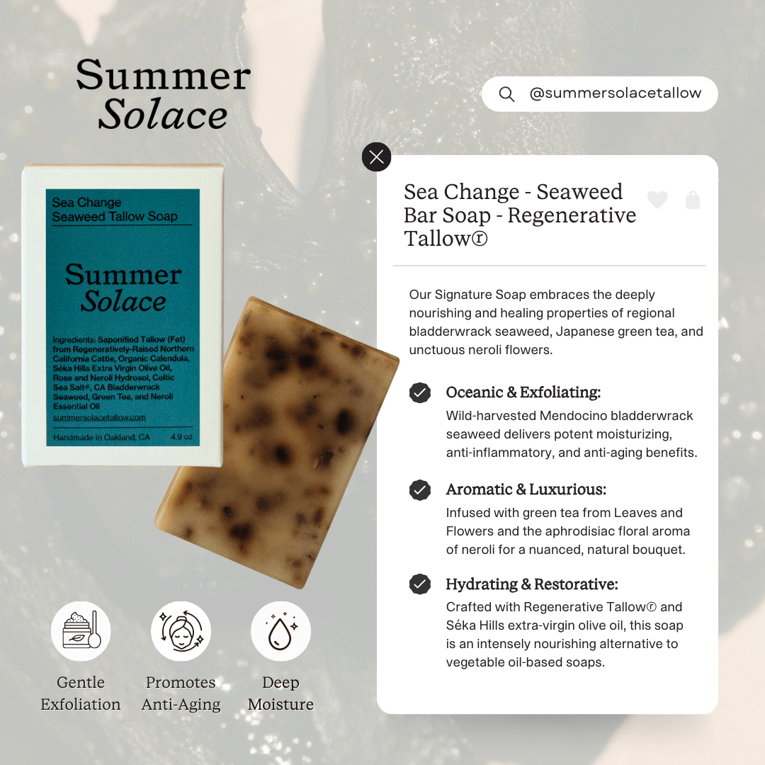 Sea Change Seaweed Bar – Neroli & Bladderwrack for Mineral-Rich Cleansing
