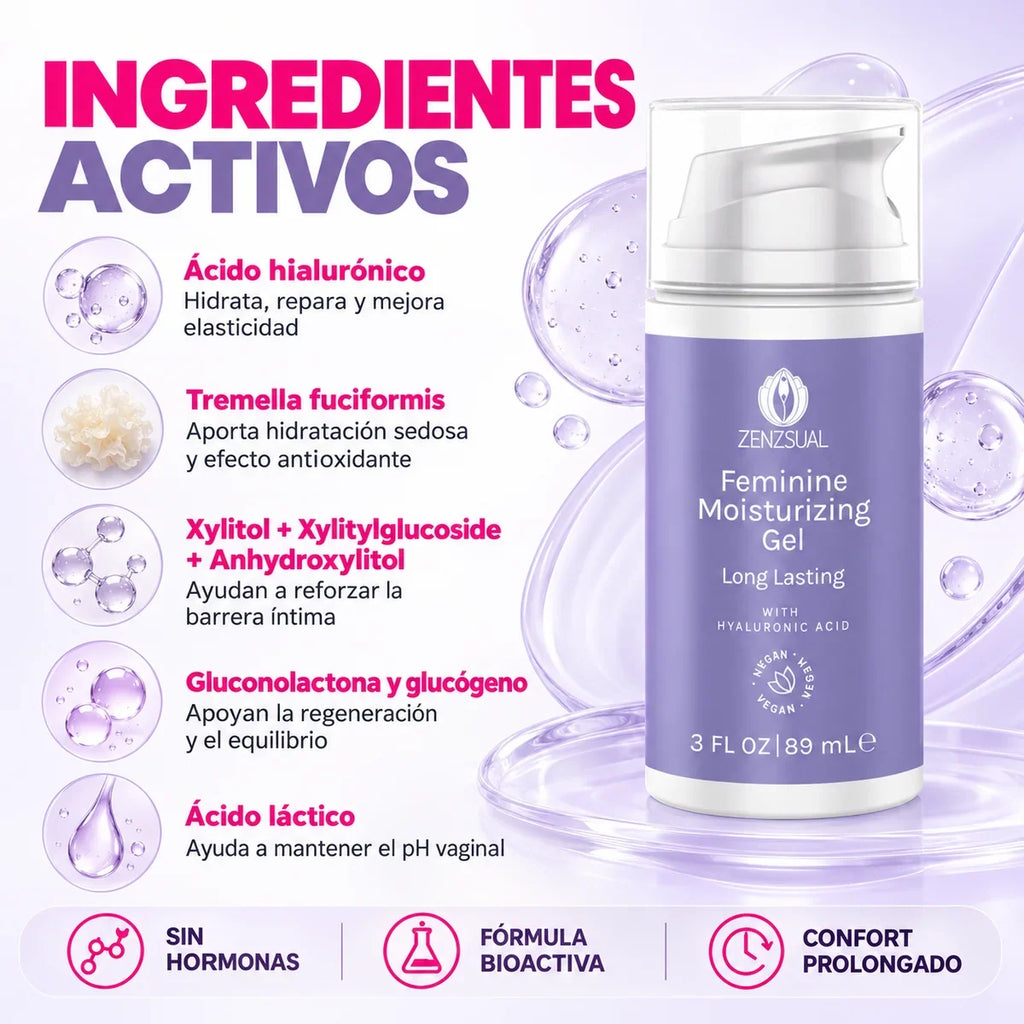 Gel Hidratante femenino LONG LASTING con ácido hialurónico